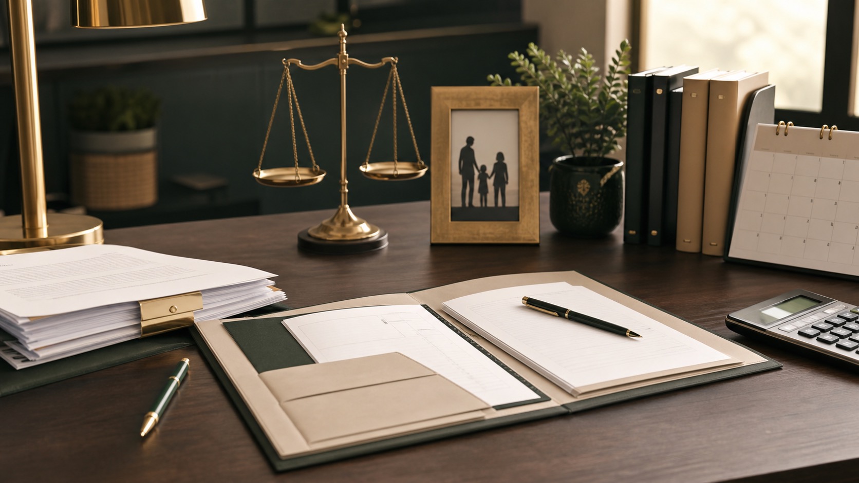 Documentos familiares organizados para un asunto legal